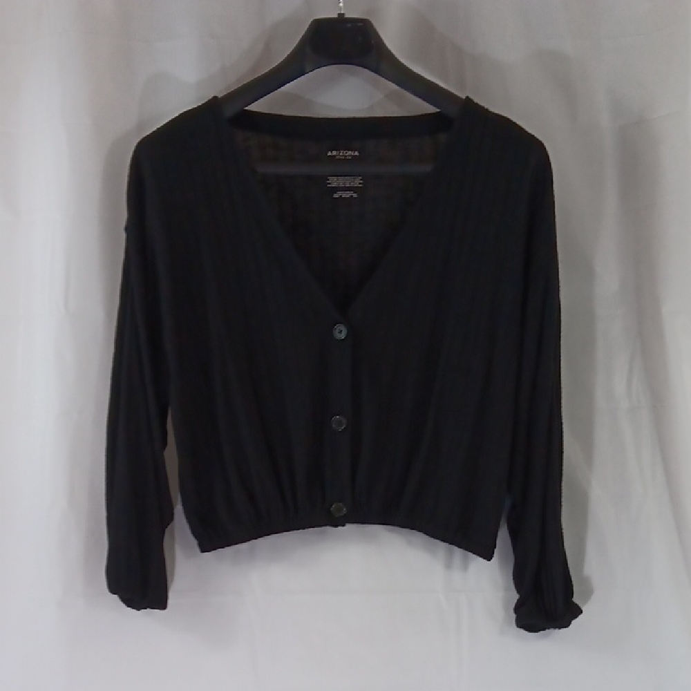 Arizona Jean Company Women's Size XL Black Cardigan Button Front